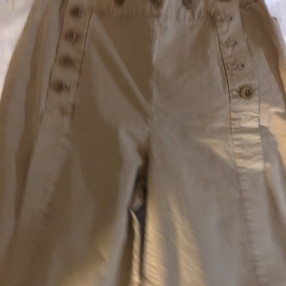J CREW bohemian button front open , shoe string tie back pants - Picture 4 of 12